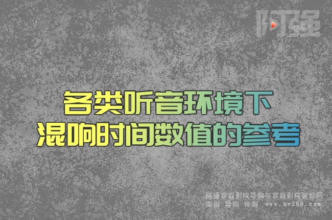 各類聽音環(huán)境下混響時間數(shù)值的參考